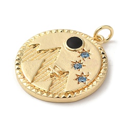 Pendenti in ottone placcato a cremagliera con micro pavè di zirconi smaltati&nbsp;KK-A190-05G