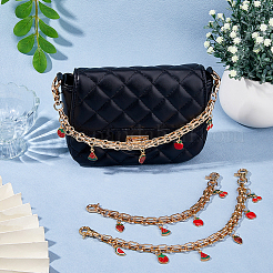 3 Stück kurze Taschenriemen aus Legierungskette&nbsp;HJEW-HS00045
