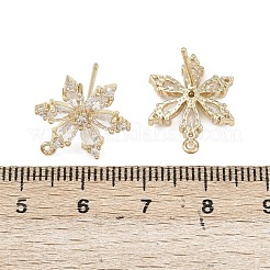 Blume Messing Micro Pave klare Zirkonia Ohrstecker Zubehörse&nbsp;KK-F921-09G