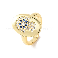 Bagues ouvertes réglables en laiton avec micro pavé de zircones cubiques pour femmes&nbsp;RJEW-K264-06G