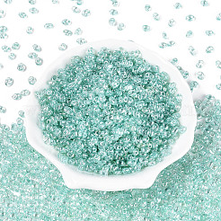 Perles de rocaille en verre lustré de couleurs transparentes&nbsp;SEED-N008-09C
