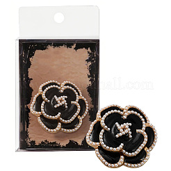 Blumenclips aus Emaille- und Kunststoffperlen&nbsp;AJEW-WH20130-221A-01