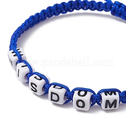 Pulseras de cuentas trenzadas acrílicas de sabiduría de palabra&nbsp;BJEW-JB09454