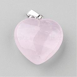 Colgantes naturales de cuarzo rosa&nbsp;G-S219-16F