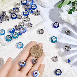 60 Stück 12 Stile Legierung Strass/Emaille European Beads & Harz European Beads Kits&nbsp;DIY-PA0001-06A