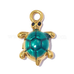 Anhänger aus Edelstahl 304 mit dunkelcyanfarbener Emaille&nbsp;SA-OY001-90G