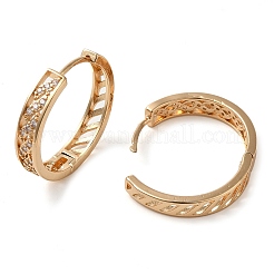 Pendientes de aro de circonio cúbico de micro pave de latón&nbsp;EJEW-M238-55KCG