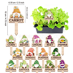 15 pièce d'étiquettes pour plantes en bois de 15 styles&nbsp;WOOD-WH0133-033