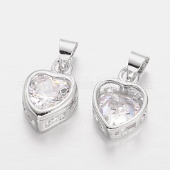 Cuore in ottone fascino zirconi&nbsp;ZIRC-O023-14