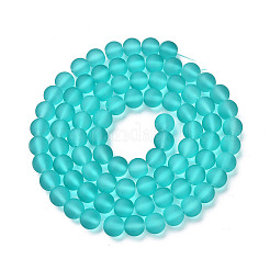 Brins de perles de verre transparentes avec peinture à cuisson&nbsp;GLAA-S031-4mm-18