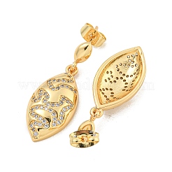 Boucles d'oreilles pendantes en forme de feuille de laiton&nbsp;EJEW-M258-37G