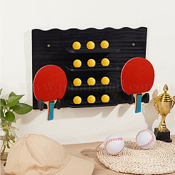 1 Tasche Kiefernholz Wand-montiert Tischtennisschläger Lagerregal&nbsp;AJEW-CL0003-43