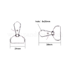 Zinklegierung Schwenkkarabiner Spangen&nbsp;PALLOY-YW0001-02PA