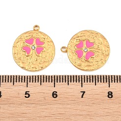 Ciondoli in acciaio inossidabile 304 smaltati e con strass di cristallo&nbsp;STAS-G398-28G-04