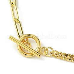 Colliers à pendentif en laiton avec chaînes gourmettes et trombones&nbsp;NJEW-JN04608-02