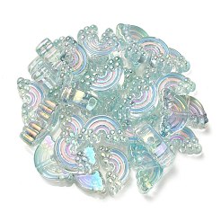 Placage uv perles d'émail acrylique irisé arc-en-ciel&nbsp;OACR-G012-08A