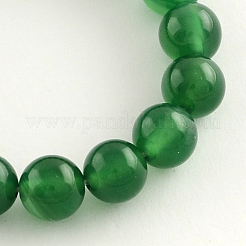 Runde natürliche grüne Onyx Achat Perlen Stränge&nbsp;G-S119-03-8mm