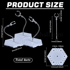 Zusammengebauter sechseckiger Präsentationsständer für Actionfiguren aus Kunststoff mit verstellbarem Stützarm aus Aluminiumlegierung&nbsp;ODIS-WH0080-11A
