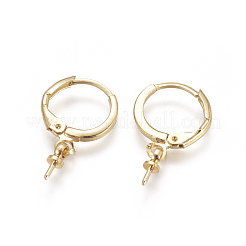 Reperti per orecchini a cerchio huggie in ottone&nbsp;KK-L177-37G