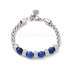 Gliederarmband aus natürlichen und synthetischen gemischten Edelsteinen und Glasperlen&nbsp;BJEW-M295-01P