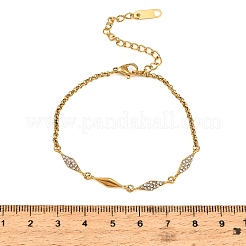 Armbänder aus Edelstahl 304 mit Pavé-Fassung und klaren Zirkonia für Damen&nbsp;SA-CBAABBA-07B-G