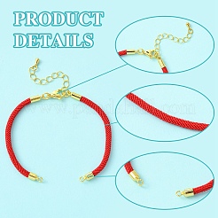 12 pieza de 3 colores de cordones de nailon para hacer pulseras aptas para dijes conectores&nbsp;AJEW-YW0001-43B