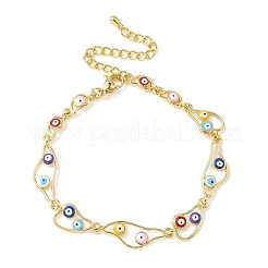 Messing-Emaille-Armbänder mit flachen&nbsp;BJEW-G764-01G-02