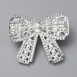 Kristall-Strass Bowknot Broschennadel mit Kunststoffperle&nbsp;JEWB-WH0022-74B