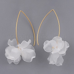 Orecchini pendenti in acrilico trasparente petalo&nbsp;EJEW-JE03269-05