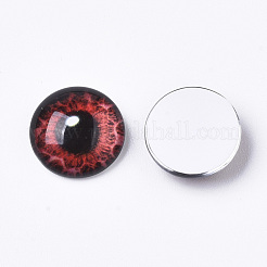 Cabochons aus Glas mit flachem Rücken&nbsp;GGLA-R023-12mm-01