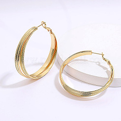 Orecchini a cerchio vintage in ottone francese a due strati&nbsp;LJ5770