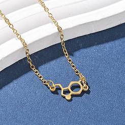 Collane con ciondolo simbolo chimico in acciaio inossidabile 304&nbsp;NJEW-Z073-03G-04