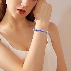 Rondelle facetado hecho a mano flor interior oro arena murano y pulseras elásticas con cuentas de hierro para mujer&nbsp;BJEW-SW001579-04