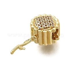 Perle europee in zircone chiaro con micro pavè di zirconi chiari&nbsp;KK-C087-18G