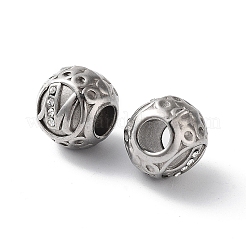 Perles européennes en strass en acier inoxydable 304&nbsp;STAS-A092-10M-P