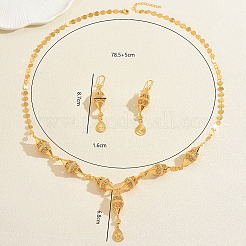 Vintage-Set aus Halskette und Ohrringen mit Laternenanhänger aus Messing in Y-Form für Damen&nbsp;DR3230