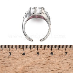 Bagues manchettes ouvertes en laiton pavé de zirconiums cubiques pour femmes&nbsp;RJEW-L343-08P-02