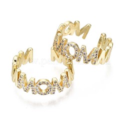 Anelli di polsino in zircone chiaro con micro pavè di ottone&nbsp;RJEW-S044-109-NF