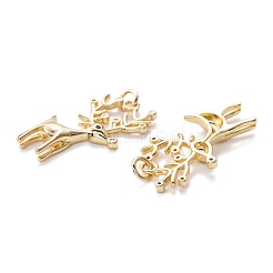 Weihnachtsanhänger aus echtem 18 Karat vergoldetem Messing mit Mikropavé-Kubikzirkonia&nbsp;KK-A154-18G