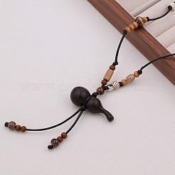 Colliers pour femmes avec pendentif en calebasse en bois&nbsp;WGF2CB3-01