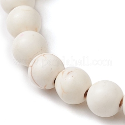 Braccialetti elasticizzati rotondi con perline turchesi sintetiche da 8.5 mm&nbsp;BJEW-JB10465-03