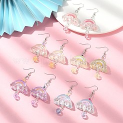 Orecchini pendenti arcobaleno acrilico&nbsp;EJEW-JE05268