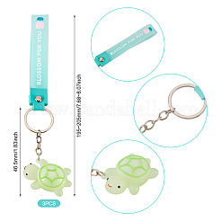 3 llavero colgante de tortuga de PVC&nbsp;KEYC-TADJ0001-02C