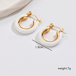 Boucles d'oreilles créoles en acier inoxydable 304 plaqué or 18 carat véritable&nbsp;LR9688-3