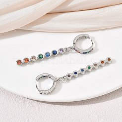 Orecchini pendenti a cerchio in ottone con pavé di zirconi cubici&nbsp;KK-CBAD9DF-02P-B