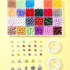 DIY-Sets zur Schmuckherstellung mit Glasperlen und Anhängern aus Legierungen für Armbänder&nbsp;DIY-FS0006-25