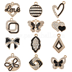 Colgantes de esmalte de aleación 24pcs 12 estilos&nbsp;ALRI-FS0001-04