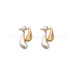 Zweifarbige Ohrstecker in Tropfenform aus Messing&nbsp;FS-WG19080-01