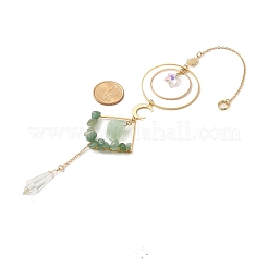 Acchiappasole da appendere con perline di avventurina verde naturale&nbsp;HJEW-TA00289