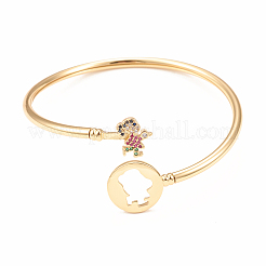 Placage en rack bracelets en zircone cubique micro pave en laiton&nbsp;BJEW-E071-16G-01